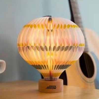 360 Degree Foldable Hot Air Balloon Paper Lamp with Built In 1200mAh Rechargeable Battery